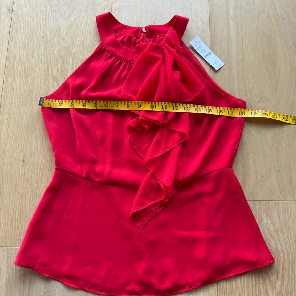 White House Black Market Red Ruffled Halter Camisole - Picture 3 of 8